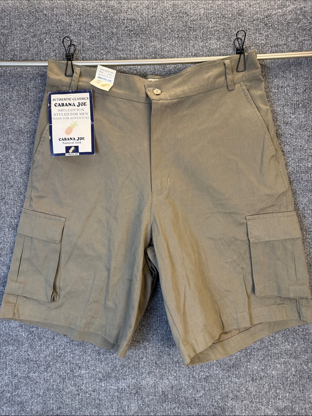 Cabana Joe Men's Khaki Cargo Shorts Waist 32
